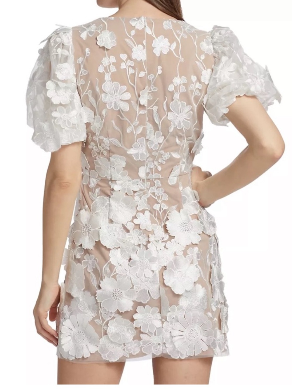 Elliatt Zayla White 3D Floral Mini Dress - Picture 4 of 6
